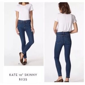 VERONICA BEARD Kate 10" skinny Classic Medium Wash size 28 Raw Hem stretch